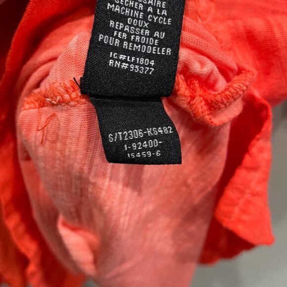 Sanctuary Lou Lou Bright Orange/Pink Cold Shoulder Top - Size: Small - Picture 7 of 8